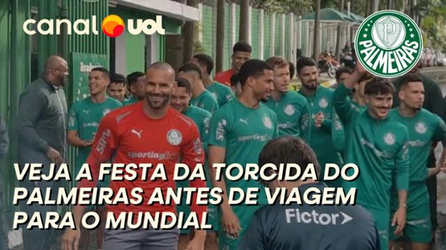 PALMEIRAS: TORCIDA FAZ FESTA EM FRENTE AO CT ANTES DE VIAGEM PARA O MUNDIAL DE CLUBES